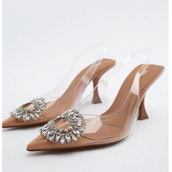 ZARA Jewel Vinyl High Heels - Picture 8 of 11